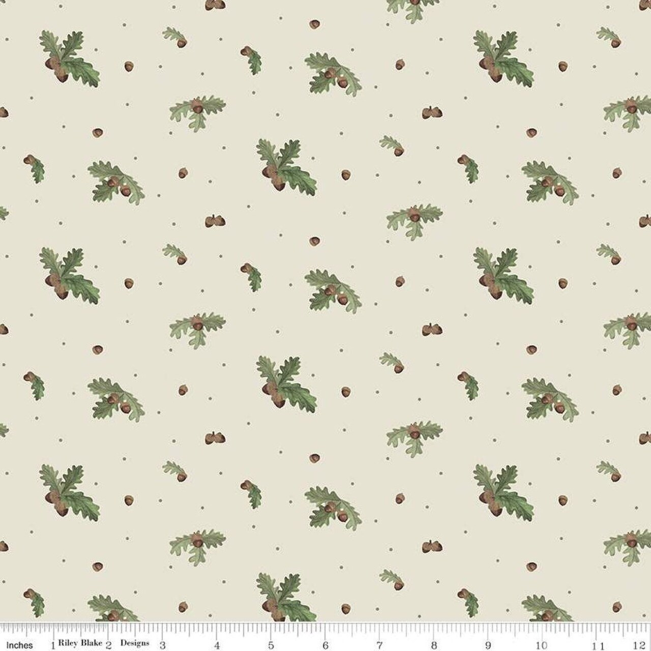Fabric Riley Blake Off White Acorns and Leaves by the Quarter Yard C15121-OFFWHITE